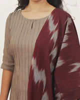BEIGE SOLID KURTA