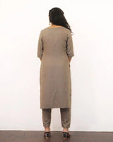 BEIGE SOLID KURTA