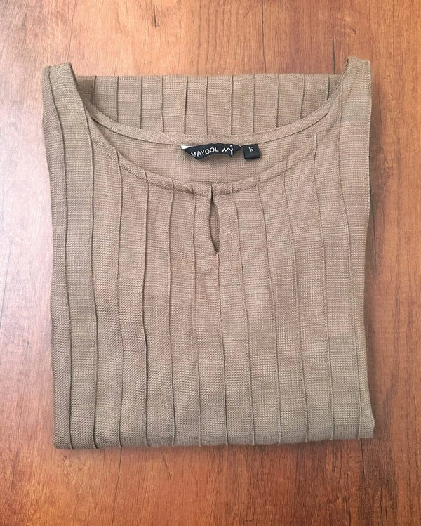 BEIGE SOLID KURTA