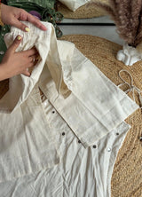 SIPI OFF WHITE STRAPPY MIRROR WORK KURTI WITH PLAZZO