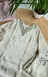 AASHVI DWAN GRAY MIRROR WORK DRESS